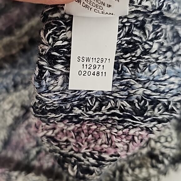 J. Jill Knit Purple Blue and White Vertical Striped Sweater Woman' Size S - Picture 5 of 10